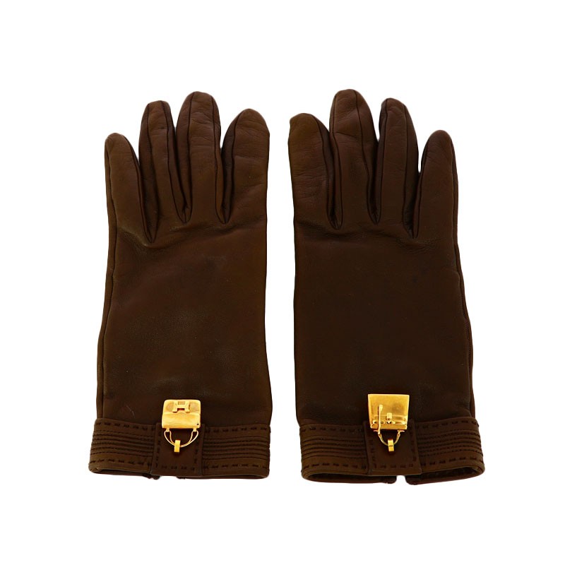 Gants Hermès Kelly et Constance en Cuir d'Agneau