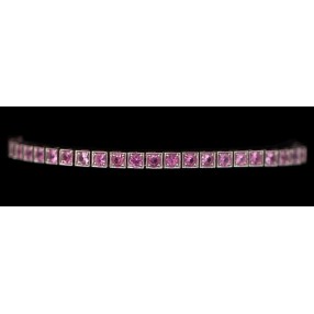 Bracelet Ligne Saphirs Rose