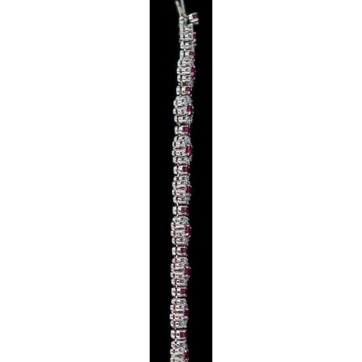 Bracelet Ligne Rubis et Diamants