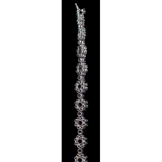 Bracelet Ligne Rubis et Diamants