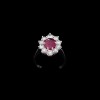 Bague marguerite rubis et diamants