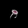 Bague marguerite rubis et diamants