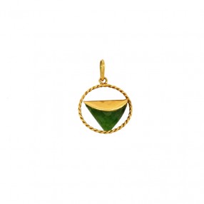 Pendentif en Or Jaune et Jade