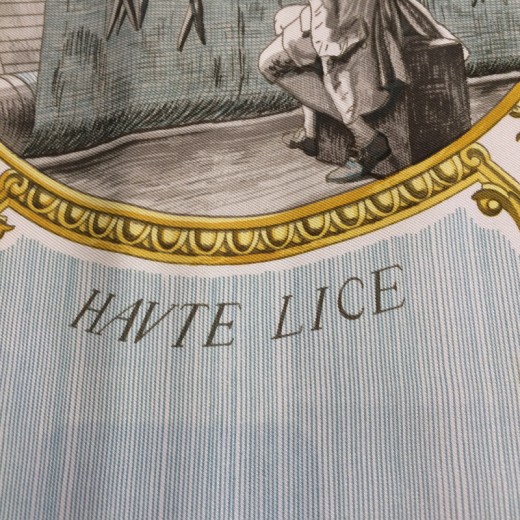 Carré Hermès Haute Lice Vintage 1969 - Soie, Motif Ledoux, Rouge, Occasion