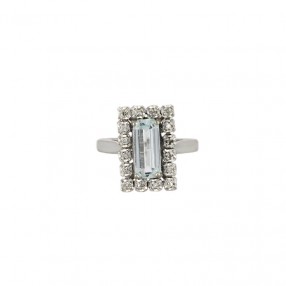 Bague en Or Aigue-Marine et...