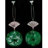 Boucles d'oreilles jade onyx et diamants