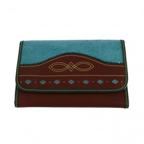 Portefeuille Soco en Cuir Bicolore