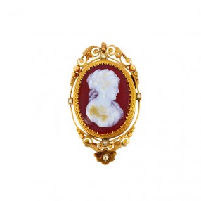 Broche Pendentif Camée sur...