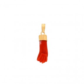 Pendentif Main en Corail et...