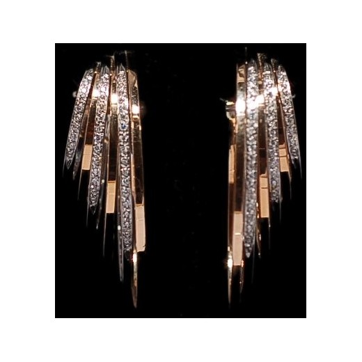 Boucles d'oreilles spirales or et diamants