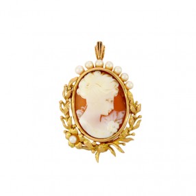 Broche Pendentif Camé sur...