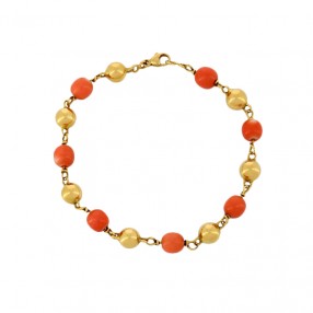 Bracelet en Corail et Or Jaune