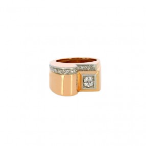 Bague Tank Diamants Or Rose...