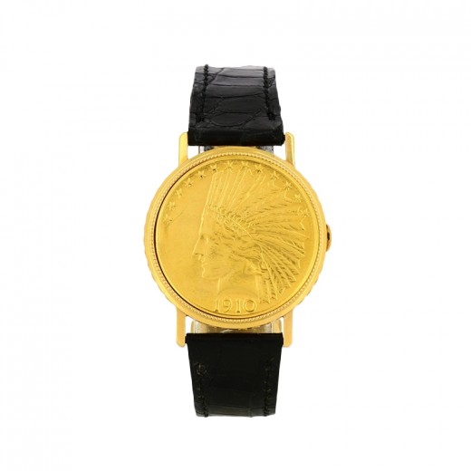 Montre Vintage Pierre Chatelin Suisse Années 1950 - Mécanique, Boîtier Doré 33mm, Cuir