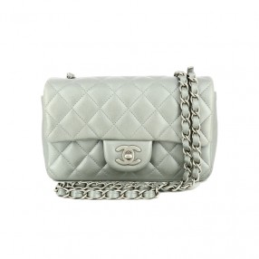 Mini Sac Chanel en Cuir Gris