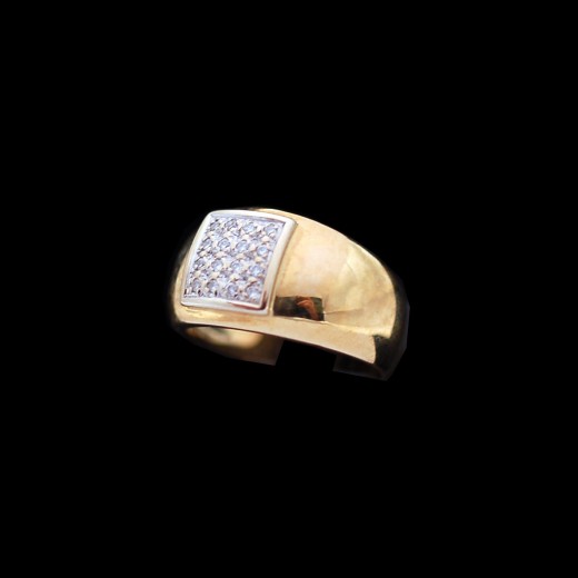 Bague en Or Pavage diamants
