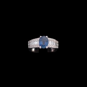 Bague Moderne Saphir et Diamants