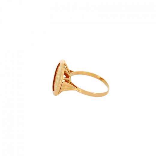Bague Homme Argent 925 - Or Jaune 14K - Diamant Créé 2,80 Ct - Mexicaine - Neuf