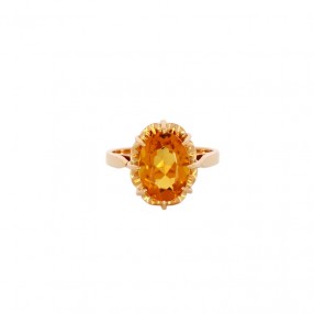 Bague en Or Jaune et Citrine