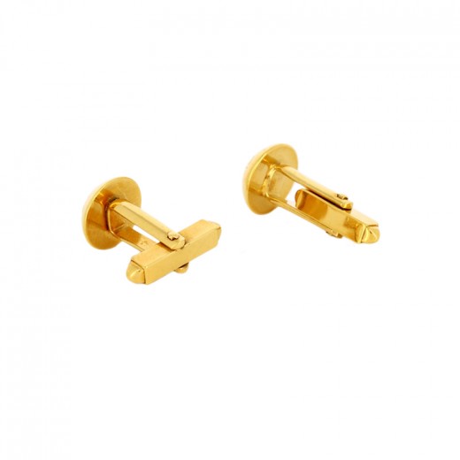 Boutons De Manchette En Métal Doré Rhodié - Design Sobre Et élégant - Neuf Sans Emballage
