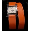 Montre HERMES "H" double bracelet
