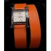 Montre HERMES "H" double bracelet