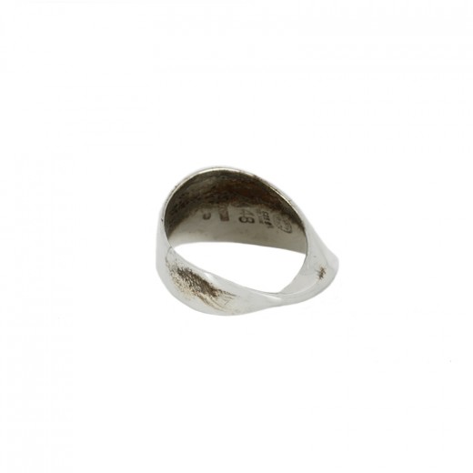 Bague Anneau Ouvert Moderniste En Argent Massif - Signée ANTONIO BELGIORNO - Taille 54 Ajustable - Bijou D'artiste Occasion