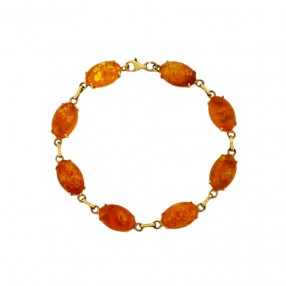 Bracelet en Ambre et Or Jaune