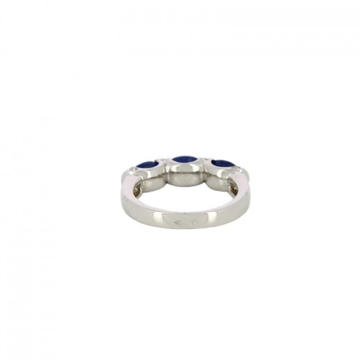 Bague Trilogie Recarlo Or Blanc Saphirs Et Diamants 0,21 Ct - Réf. XE205/BZF1, Neuve