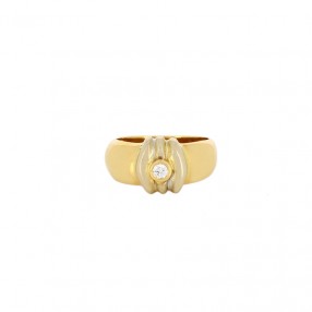 Bague Jonc en Or et Diamant