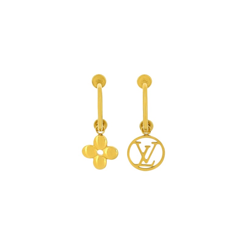 LOUIS VUITTON LOUIS VUITTON Boucle d'oreille Blooming Pierced earrings Gold  Plated Used LV M64859