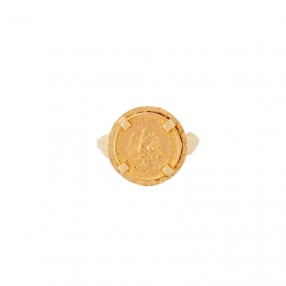 Bague Pièce Dos Pesos en Or...