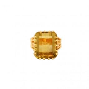 Bague en Or Jaune et Citrine