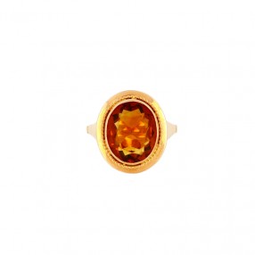 Bague en Or Rose et Citrine