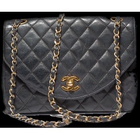 Sac CHANEL matellassé cuir noir