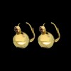 Boucles d'Oreilles forme Boules Grenat Cabochon