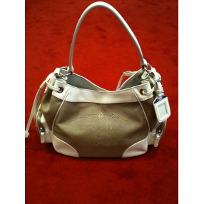 Sac Prada toile et cuir