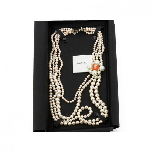 Collier Court En Perles Nacrées Bicolores Vintage - Début XXIe Siècle - État Très Soigné