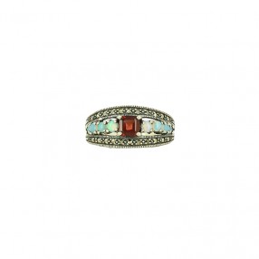 Bague en Argent, Grenat,...