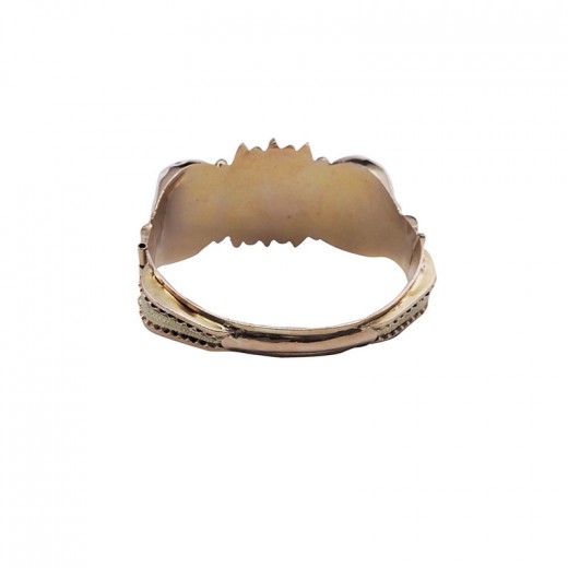Bracelet Ancien En Or 18 Carats Avec Perles De Culture Et Tête D'aigle - Occasion