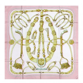 Foulard En Soie 100% PHILIPPE PATEK Vintage - 87x88 Cm, Vert - Occasion En Excellent état