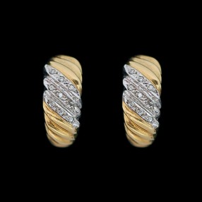 Boucles d'Oreilles Clip 2 ors et diamants