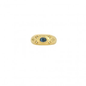Bague Jonc en Or, Saphir et...
