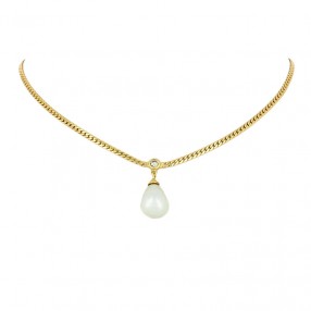 Collier Centre en Or, Perle...