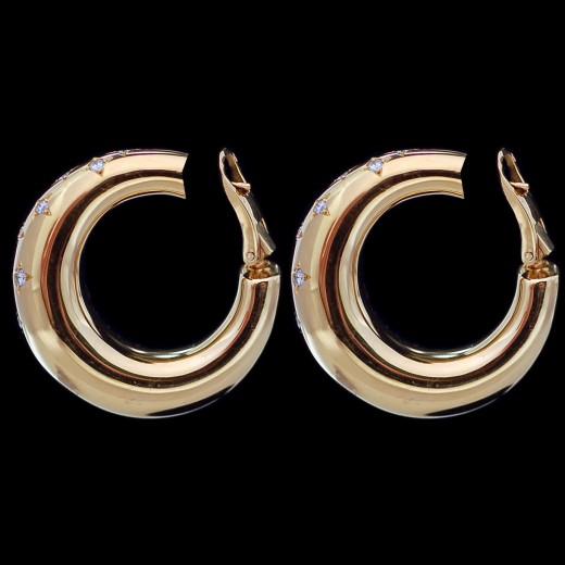 Boucles d'Oreilles Chaumet Or et diamants
