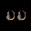 Boucles d'oreilles anciennes deux ors diamants