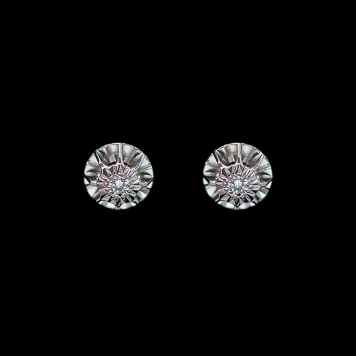 Boucles d'oreilles anciennes deux ors diamants