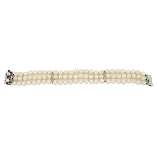 Bracelet En Perles De Culture Et Vermeil - Perles D'eau Douce Blanches, Style Perlé, Neuf Sans Emballage