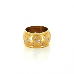 Bague en or jaune 18 k et...