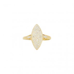 Bague Marquise en Deux Tons...